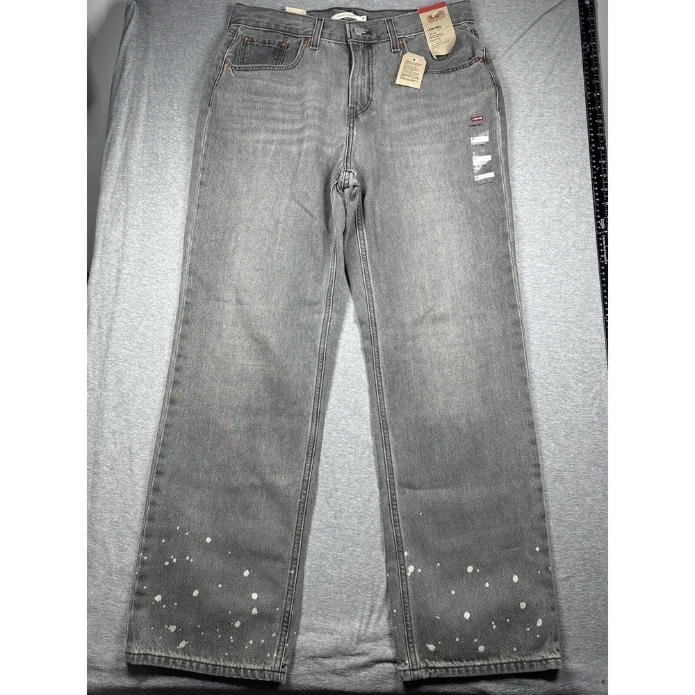 Levis Jeans Womens 31 Gray Denim Pants Low Pro Straight Leg Mid Rise Cotton